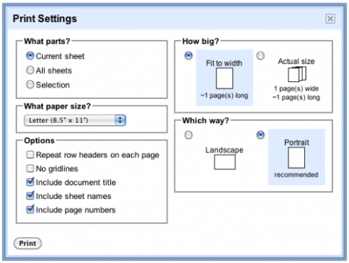 Google Docs Gets Pagination and Better Spreadsheet Printing